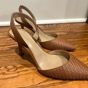 Ann Taylor, 2 inch heel with woven leather details.